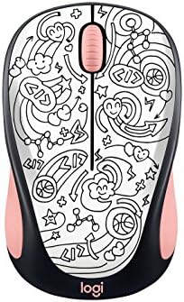 Vibrant Twinkle Teal Logitech Doodle Collection M325 c Wireless Optical Mouse – Ergonomic Design for Ultimate Comfort, 5 Customizable Buttons, Long Battery Life & Reliable 2.4 GHz Connectivity for Enhanced Productivity and Style in Your Workspace