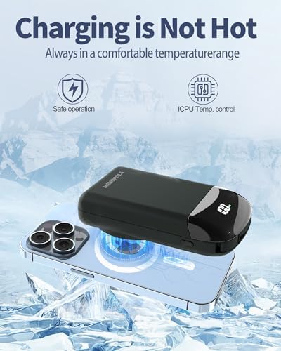 Compact 35 W Magnetic Wireless Power Bank for i Phone 16/15/14/13/12/Pro/Mini/Pro Max – 10,000 m Ah Portable Charger with Built-In Fast Charging Cable & USB-C Port – Ultimate Travel Companion for Rapid Power On-The-Go