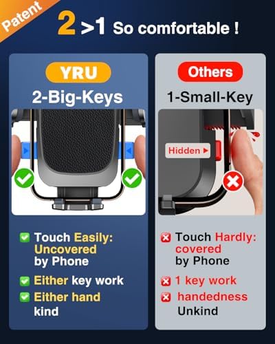 YRU 2025 Upgraded 360° Rotatable Car Phone Holder – Secure Suction Dashboard & Windshield Mount with Flexible Bendable Arm for i Phone 16 Pro Max & 15 – Enhance Driving Safety & Accessibility with Sturdy Design for Uninterrupted Use