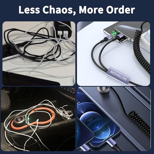 Revolutionize Your Charging Experience with the Coiled Dual USB C Splitter Cable – 90-Degree USB A to Two Type C Fast Charging Cord, 5.9 Ft for i Phone 15/16, Samsung S23/S22/S20 & More – Effortless Data Sync and Optimal Organization for Modern Tech Users