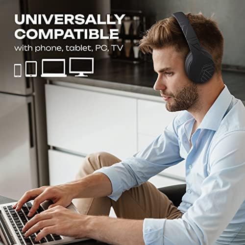 Discover the Ultimate Wireless Over-Ear Bluetooth Headphones with 50-Hour Playtime – Immerse Yourself in Hi-Fi Sound and Rich Deep Bass, Perfect for On-the-Go Music Lovers, Lightweight and Foldable for Easy Travel, Seamless Compatibility with Smartphones and PCs