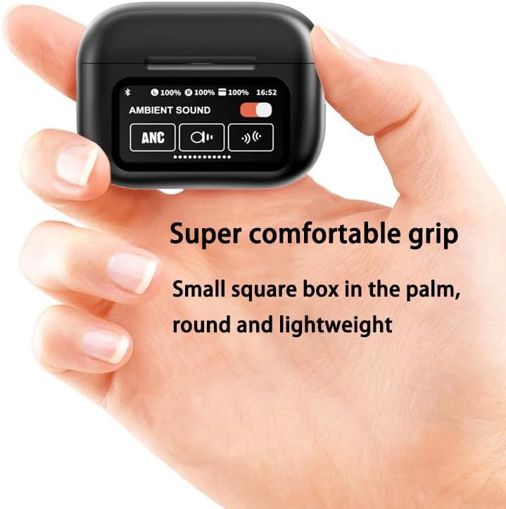 A9 Pro Black Wireless Bluetooth Earphones – Cutting-Edge Touch Screen Noise Cancelling Sports Earbuds with IPX4 Waterproof Protection, Advanced 5.4 Bluetooth Connectivity, and Ergonomic Comfort for Unmatched Audio Performance During Workouts and Daily Activities