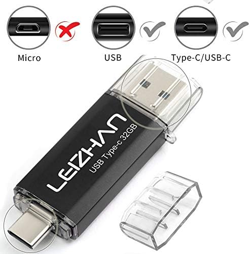 Leizhan 256 GB 2-in-1 USB 3.0 & Type-C Flash Drive – High-Speed Data Transfer & Versatile Storage Solution for Laptops and Smartphones – Compact Durable Design for On-the-Go Convenience