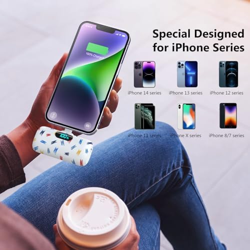 Compact Pink Portable Charger for i Phone – 5000 m Ah PD Fast Charging Power Bank, Lightweight Mini Battery Pack Compatible with i Phone 14/14 Pro Max/13/13 Pro/12 Pro/11/XS/XR/X/8/7/6 – Stylish and Versatile Backup Solution for On-the-Go Power