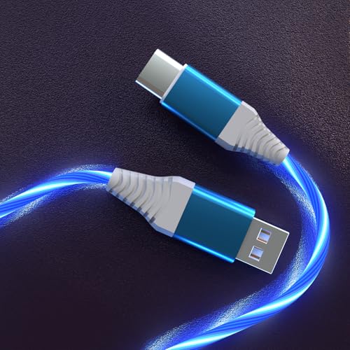 Illuminate Your Charging Experience with the 6.6 FT Light Up USB Type C Charger Cable – 3 A Fast Charge LED Cord for i Phone 16/15 Series & Samsung Galaxy S20/S10/S9/S8, LG V40/V30 – Stylish, Durable, and Enhanced Compatibility for Modern Devices