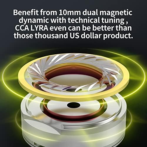 Transform Your Sound Journey with FEDAI CCA Lyra Hi-Fi In-Ear Headphones – 10 mm Dynamic Driver for Rich Bass & Crystal Clarity, Striking Diamond-Like Faceplate for Enhanced Durability, Versatile Detachable Silver-Plated 0.75 mm 2-Pin Cable with Integrated Microphone for Effortless Call Management – Ideal for Audiophiles & Everyday Listeners