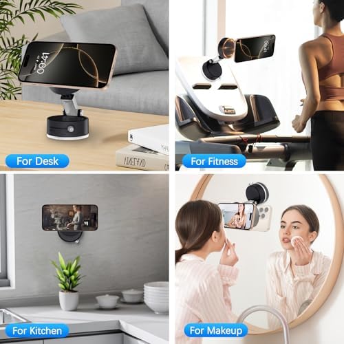 DUEDUE Universal Foldable Magnetic Suction Phone Holder – 2025 Model with Double-Sided Vacuum Adsorption for Reliable Stability and Adjustable Viewing – Ideal Car Phone Mount for All Devices (Sleek Black Finish) – Elevate Hands-Free Convenience and Enhance Driving Safety