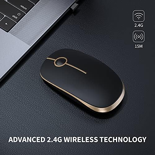Sleek Vssoplor Wireless Mouse – Ultra-Slim Silent Optical Companion for Laptops & PCs | 2.4 GHz Nano Receiver, Perfect for Quiet Workspaces & Travel | Enhanced Compatibility for Windows, Mac & Linux