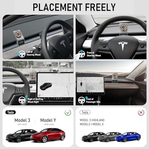 Transform Your Tesla Model 3 & Model Y Experience with the frani Magnetic Wireless Charging Phone Mount – 15 W Fast Charging, Secure Magnetic Design, Effortless Installation for Optimal Device Accessibility and Compatibility, Perfect for Modern Drivers