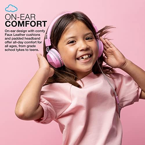 Experience Superior Sound with JLab JBuddies Studio On-Ear Kids Headphones – Safe Volume Limiter, Adjustable & Folding Design, Noise Isolation, Built-in Mic for Toddler Audio Enjoyment (Graphite/Blue) – Perfect for Home, School, and Travel