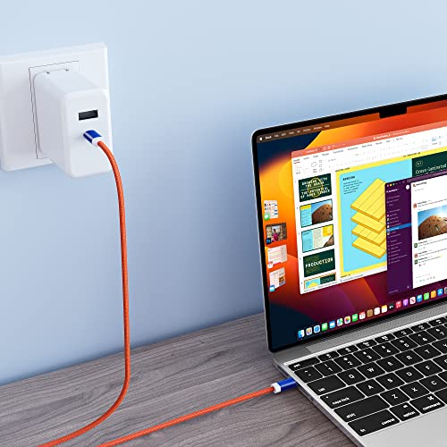 Enhanced 6 FT Nylon USB C Charger Cable (2 Pack) – Fast 60 W Power Delivery for i Phone 15 Series, Mac Book Air/Pro, Samsung Galaxy S23, and More – Durable Design for Efficient Charging and Data Transfer
