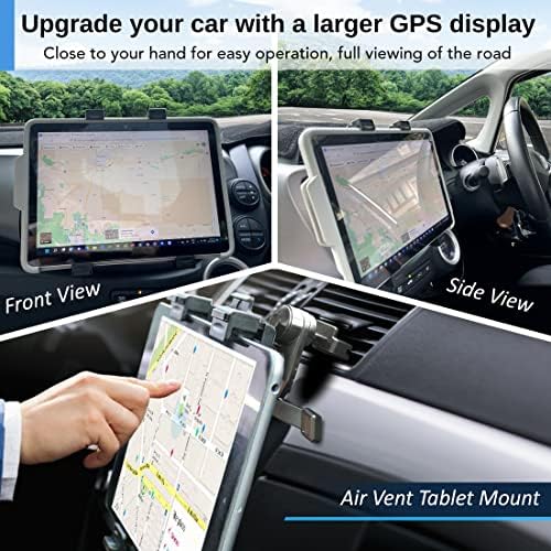 Universal Car Tablet Air Vent Holder – 360-Degree Rotating Mount for 7″ to 10″ Devices – Compatible with i Pad Pro, Mini, Air 2, Galaxy Tab, Z Fold, Kindle – Effortless Installation & Secure Grip for Enhanced Driving Experience – Lightweight, Portable Tablet Stand for Navigation & Entertainment