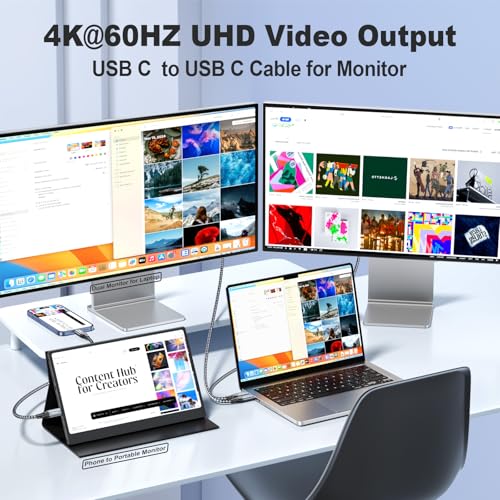 High-Speed USB C Cable 3-Pack: 20 Gbps Data Transfer, 4 K@60 Hz UHD Display & 100 W Fast Charging – Versatile Lengths (1 FT, 3 FT, 6 FT) for Ultimate Compatibility with Dell, Samsung T7, Sandisk & More