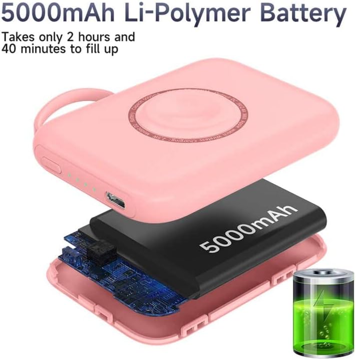 HUOTO Ultra-Compact 5000 m Ah Portable Charger – Premium Power Bank for i Phone 14/13/12/11/8/7/6 & Apple Watch Series 1-9 – Fast Charging, Lightweight, and Versatile Charging Solution for On-the-Go Lifestyle