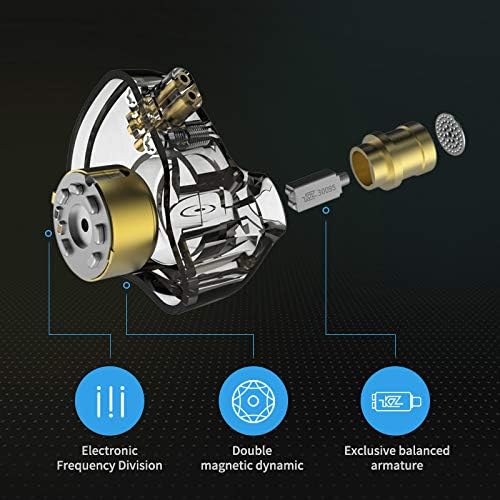 Elevate Your Listening Experience with Linsoul KZ ZSN Pro Dual Driver In-Ear Monitors – Premium 1 BA + 1 DD Hybrid Earbuds with Durable Zinc Alloy Design and Detachable 2-Pin Cable for Hi-Fi Sound Quality and Enhanced Device Compatibility, Perfect for Audiophiles and Casual Listeners Alike