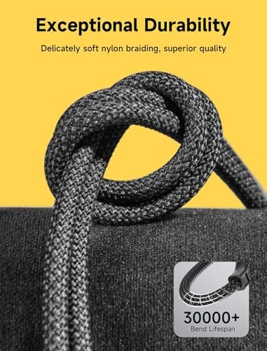JSAUX 10 ft USB C Cable 2-Pack – High-Speed Charging & Data Transfer for i Phone 16 Series, Samsung Galaxy S20/S10/S9 & Note 20 – Durable Nylon Braided Design for Ultimate Reliability – Perfect for Home, Office & On-the-Go Use – Enhanced Compatibility with USB 3.1 Technology – Sleek Black Finish for Professional Aesthetics