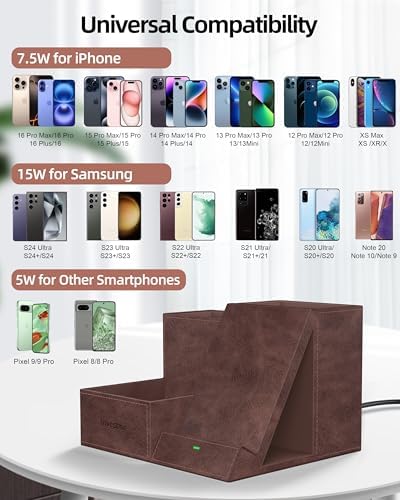 Elevate Your Workspace: Multifunctional Wireless Charger & Desk Organizer with 3 Compartments and Phone Stand – PU Black – Fast Charging & Stylish Office Essential for Maximum Productivity and Organization