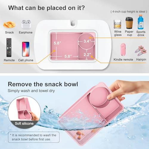 Ultimate Comfort Lap Beanbag Tablet Pillow Stand with Integrated Snack Bowl – Adjustable 360° Rotating i Pad Holder for 4.7″-13″ Devices – Perfect for Hands-Free Reading and Relaxation on Bed, Couch, or Recliner in Stylish Gray – Enhance Your Leisure Experience Today!