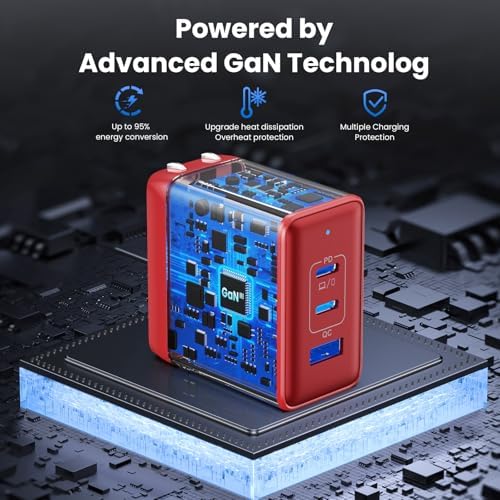 High-Power 130 W USB-C Charger Block | 3-Port Ga N Fast Charging Station | Compact Foldable Type C Wall Charger for Laptop, i Phone 16/15, i Pad Pro & Galaxy Series | Efficient PD QC Charging Solution for On-the-Go Connectivity