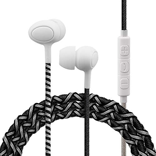 URIZONS Vibrant Nylon Braided Wired Earbuds – Tangle-Free In-Ear Headphones Compatible with i Phone 7, 8, 11-14 – Enhanced Sound Clarity and Comfort for Ultimate Audio Experience