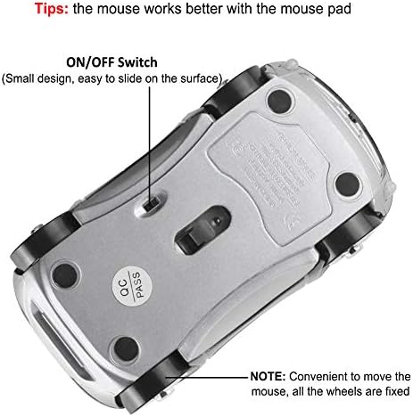 Sporty Pink Wireless Car-Shaped Optical Mouse – Portable 1600 DPI Mini Wireless Mice with USB Receiver for Laptop & Desktop – Ergonomic Design for Travel & Home Use – Unique Gift Idea for Tech Lovers