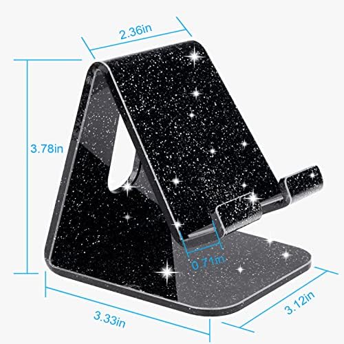Crpich Acrylic Cell Phone Stand, Portable Phone Holder, Clear Phone Stand for Desk, Compatible with Phone16 15 14 13 12 Pro Max 11 Xr Plus SE, Switch, Android Smartphone, Pad, Desk Accessories, 2 Pack – Enhanced Compatibility and Speed