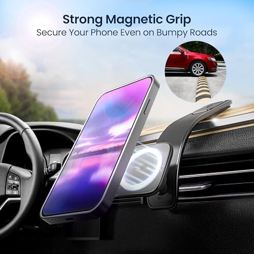 Revolutionary Magnetic Phone Holder for Secure Car Mounting – Versatile Air Vent & Dashboard Suction Design (Sleek Black) – Ultimate Smartphone Accessibility & Safety on the Road
