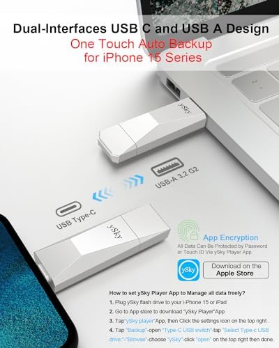 Ultra-Fast 256 GB USB-C 3.2 Gen2 SSD Flash Drive – 2-in-1 OTG Thumb Drive with Keychain Leather Case for Effortless Data Transfer and Enhanced Device Compatibility