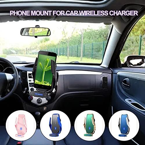 Fast Charging Wireless Car Charger Mount with Auto-Clamping Technology – 15 W Intelligent Induction Holder for All Android Smartphones (Elegant Blue) – Versatile, Secure, and User-Friendly Car Accessory for Effortless Navigation and Connectivity