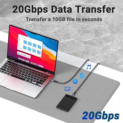 10 FT USB C 3.1 Gen 2 Cable – 2 Pack for High Speed 10 Gbps Data Transfer & 100 W Fast Charging, 4 K 60 Hz Video Output Compatible with Mac Book Pro, Galaxy S21, Thunderbolt 3 – Ultimate Connectivity Solution for Power Users