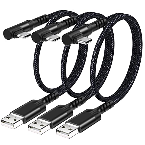 10 Ft Braided USB C Cable 4-Pack – Fast Charging Right Angle Type-C Cord for Samsung Galaxy S25/S24/S23 & Google Pixel 9/8/7 – Durable Nylon Design in Red, Blue, Purple, Green – Perfect for Efficient Data Transfer and Tangle-Free Use