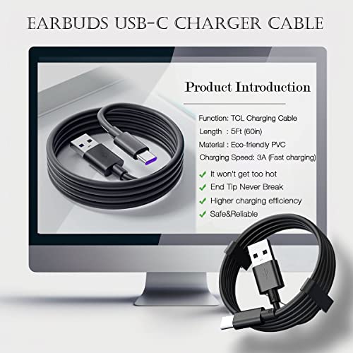 5 FT USB-C Charger Cable for Samsung Galaxy A Series – Fast Charging Adapter for Galaxy A14, A23, A54, A70, A80 & More – Durable, Reinforced Design for Enhanced Reliability and Performance – Ideal for Home, Office, and Travel