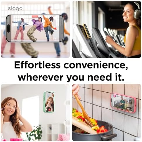 Elago Magnetic Suction Cup Phone Mount in Lovely Pink – Ultimate Hands-Free Solution for Tik Tok & Instagram Creators with Mag Safe Compatibility, Strong Silicone Grip, 360° Rotation for Effortless Content Creation and Live Streaming