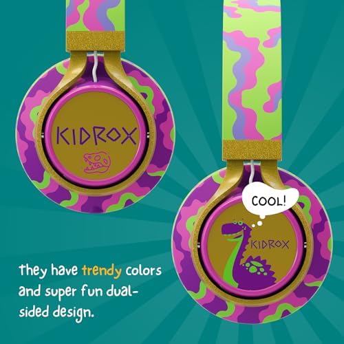 Kidrox Safe Sound Wired Toddler Headphones – Volume-Limited 85 d B Child-Friendly Headset for Ages 1-7 | Lightweight, Durable Design Perfect for Travel on Airplanes and Cars | Comfortable Fit for Tablets, i Pads, and More – Ensuring Safe Listening and Ultimate Entertainment Enjoyment