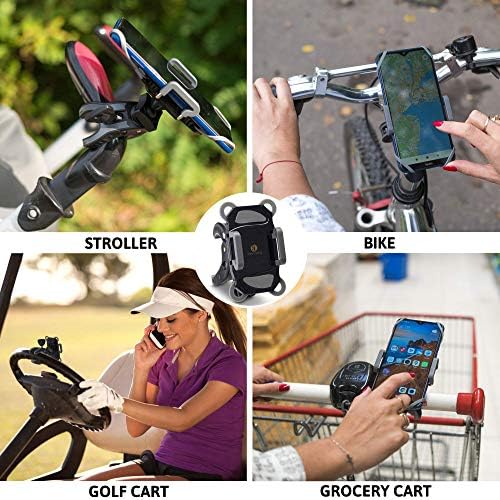 Universal Baby Stroller & Bike Phone Holder – Versatile Mount for Shopping Carts, Golf Carts, and More – Secure Clamp for i Phone and All Smartphones – Durable, Weather-Resistant Design for Active Lifestyles – Hands-Free Convenience for Parents and Fitness Enthusiasts