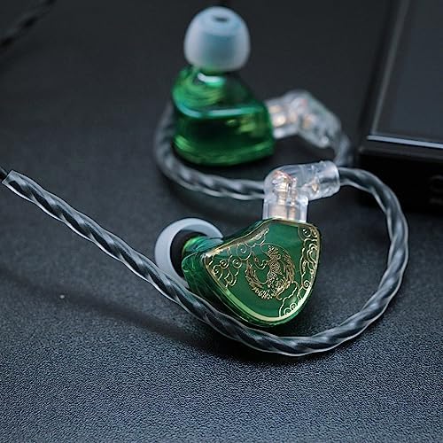 FAAEAL TANGZU Wan’er S.G Hi-Fi Earbuds – Premium Audiophile In-Ear Monitors Featuring 10 mm Dynamic Drivers for Enhanced Audio Clarity, Ergonomic Comfort Fit, Detachable 2-Pin Cable for Customization, Stylish Mixed Color Design, and Integrated Microphone for Effortless Hands-Free Calls and Versatile Listening Experiences
