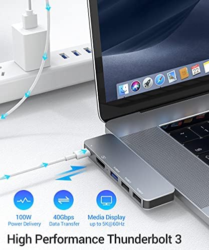 Ray Cue USB C Multiport Adapter for Mac Book Pro & Air – 4 K HDMI, Thunderbolt 3/4 Hub for Ultimate Connectivity – Compatible with 2016-2023 Models – Lightweight, Durable, Plug-and-Play USB Hub for Enhanced Performance and Portability
