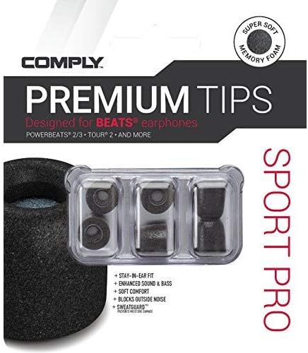 Transform Your Listening Experience with Comply Memory Foam Earbud Tips for Beats Powerbeats Pro, Flex, X, 1, 2, 3 | Unmatched Comfort & Secure Fit | Superior Noise Isolation | Available in Black (S/M/L) – 3 Pairs for Ultimate Versatility and Enhanced Audio Quality