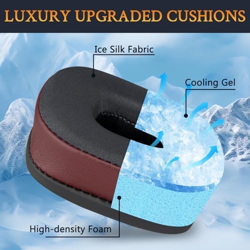 Upgrade Your Marshall Major I/II/III/IV/V Headphones with SOULWIT Cooling Gel Ear Pads – Premium Noise Isolation Cushions for Ultimate Comfort and Enhanced Sound Quality in Sleek Black Gold Design