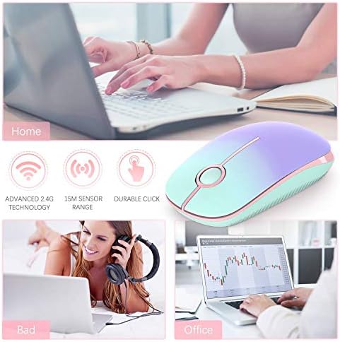 Sleek Vssoplor Wireless Mouse – Ultra-Slim Silent Optical Companion for Laptops & PCs | 2.4 GHz Nano Receiver, Perfect for Quiet Workspaces & Travel | Enhanced Compatibility for Windows, Mac & Linux