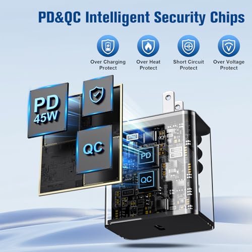 Revolutionary 2-in-1 Samsung Fast Charger: 45 W USB-C Power Hub for Galaxy Watch Ultra & S Series Smartphones | Compact, Travel-Ready Design | Lightning-Fast Charging for Ultimate Efficiency | Universal Compatibility for All Galaxy Devices