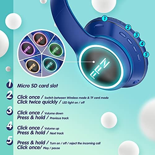 Vibrant Purple Kids Bluetooth Headphones – Safe Listening with Colorful LED Lights, Ultra-Comfort Earpads, Built-in Microphone, and Travel-Friendly Foldable Design for School & Adventure – Perfect for Online Learning and Playtime