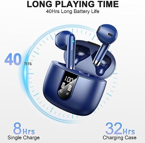 Ultimate Freedom: 2024 Bluetooth V5.4 Noise Cancelling Wireless Earbuds with IP7 Waterproofing, 40-Hour Battery Life, Dual LED Display, and Enhanced Call Clarity for Android/i OS – Chic Green Design for Active Lifestyle