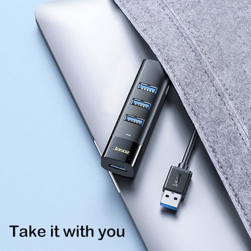 Unlock Seamless Connectivity with KAGO 4-Port USB 3.0 Hub – 5 Ft Cable, Ideal for Rapid Data Transfers & Enhanced Charging for Laptops and Desktops, USB Type-C Power Port for Versatile Use with Windows & Linux Devices, Perfect Portable Solution for Busy Professionals and Tech Enthusiasts