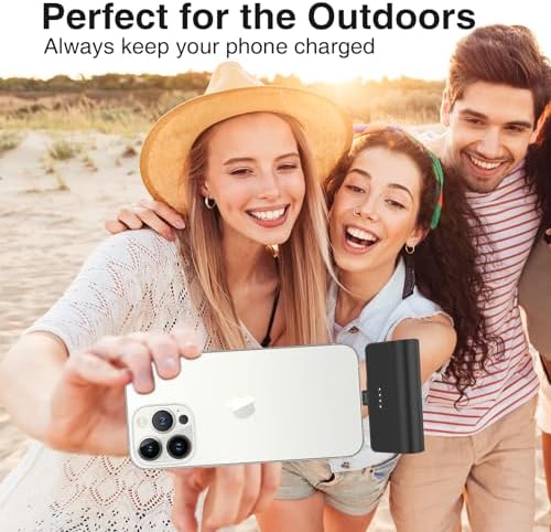 Ultra-Compact 5000 m Ah Portable Charger for i Phone – Fast Charging Power Bank in Purple, Compatible with i Phone 6/7/8/SE/11/XR/12/12 Pro Max/13/13 Pro Max/14/14 Pro Max/14 Plus & i Pad Series, Perfect Travel Companion for On-the-Go Charging