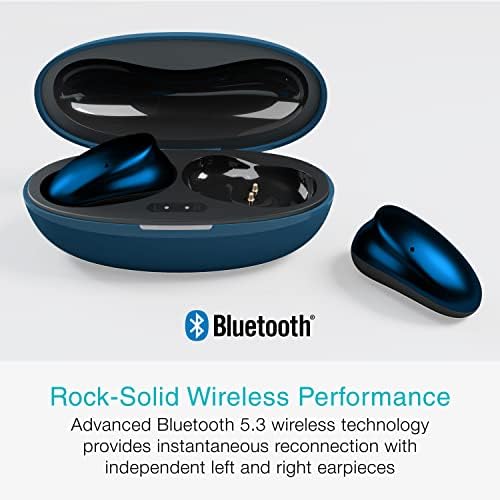 MEE audio Pebbles True Wireless Earbuds – Ultra-Light Bluetooth 5.3 Headphones with Noise-Cancelling Microphone for Sports, Gaming, and Workouts – Sleek Sapphire Design for Unmatched Comfort and Connectivity