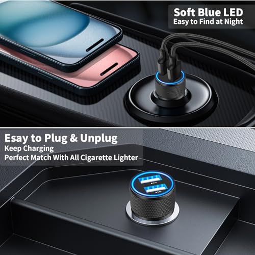 BARMASO 72 W Dual PD Power USB-C Car Charger 2-Pack – MFi Certified Fast Charging Solution for i Phone 16/16 Pro/16 Pro Max & Galaxy S24/S23 – Ultimate Compatibility & Safety Features for On-the-Go Power