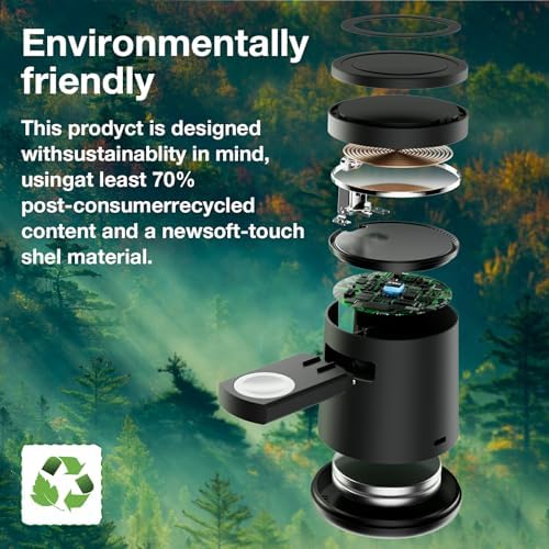 2025 Enhanced 3-in-1 Apple Charging Station: Adjustable Wireless Dock with Fast Charging for i Phone 16/15/14/13/12 Pro Max, Apple Watch, and Air Pods – Eco-Friendly, Portable Design for Ultimate Convenience and Productivity