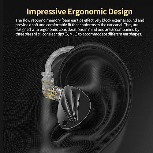 KZ Krila Tunable Hybrid In-Ear Monitors – Premium Heavy Bass Earbuds with Detachable Cable and Foam Eartips for Musicians and Audiophiles – Exceptional Sound Clarity & Customizable Audio Experience
