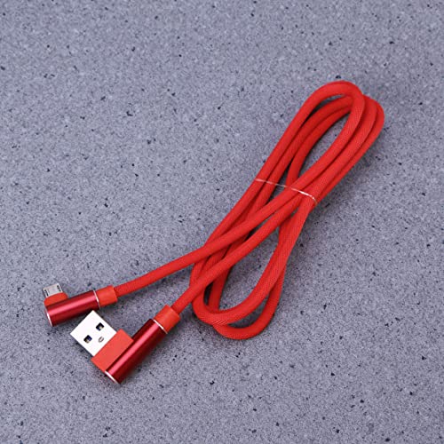 90-Degree USB Micro Cable – 1 m Nylon Braided Right Angle Charger for Universal Phones – Fast 2.4 A Data Transmission – Durable & Tangle-Free Connectivity Solution for Enhanced Performance